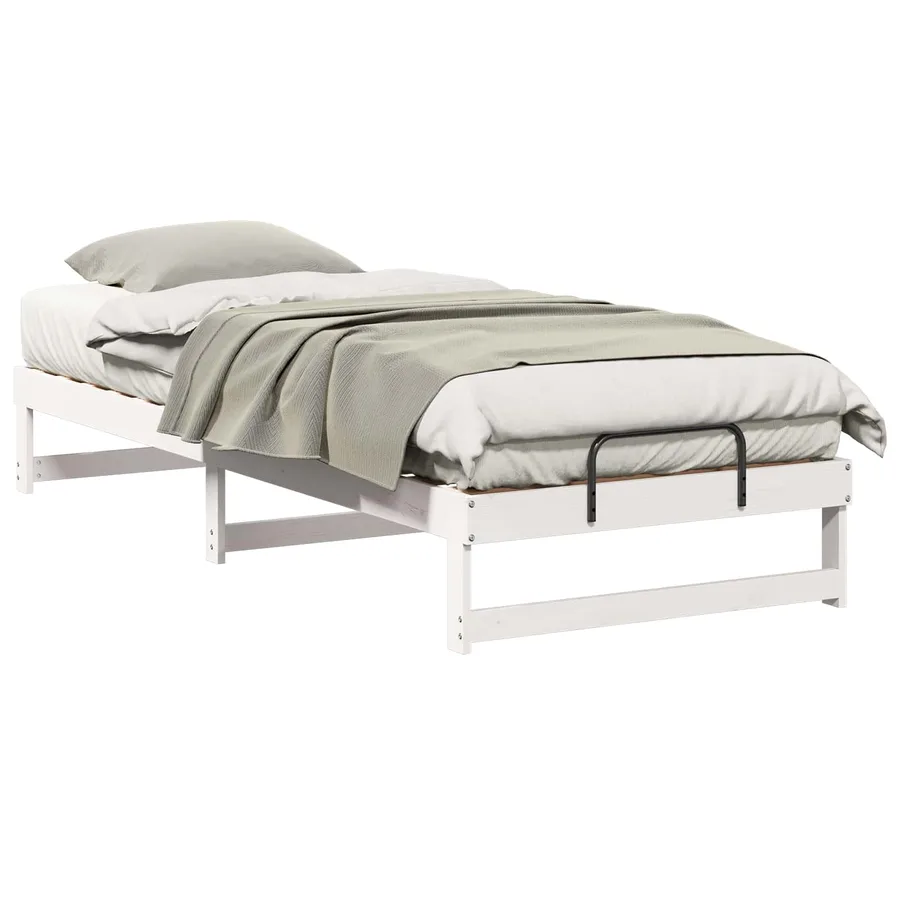 Cadre de lit Blanc 90 x 220 cm Pin massif - 2