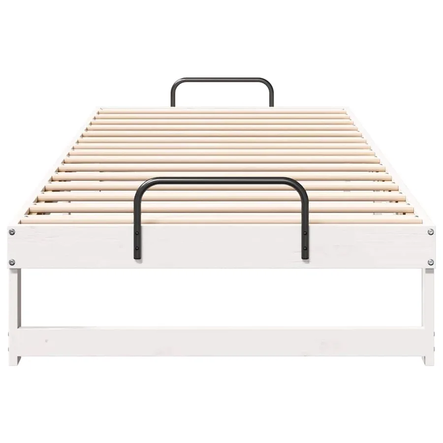 Cadre de lit Blanc 90 x 220 cm Pin massif - 5