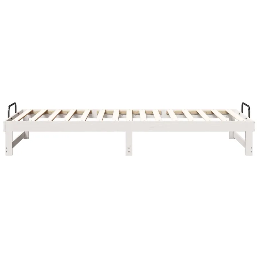 Cadre de lit Blanc 90 x 220 cm Pin massif - 6