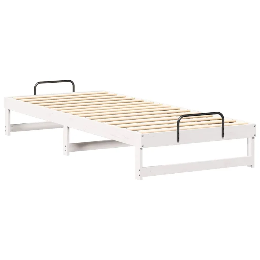 Cadre de lit Blanc 90 x 220 cm Pin massif - 7
