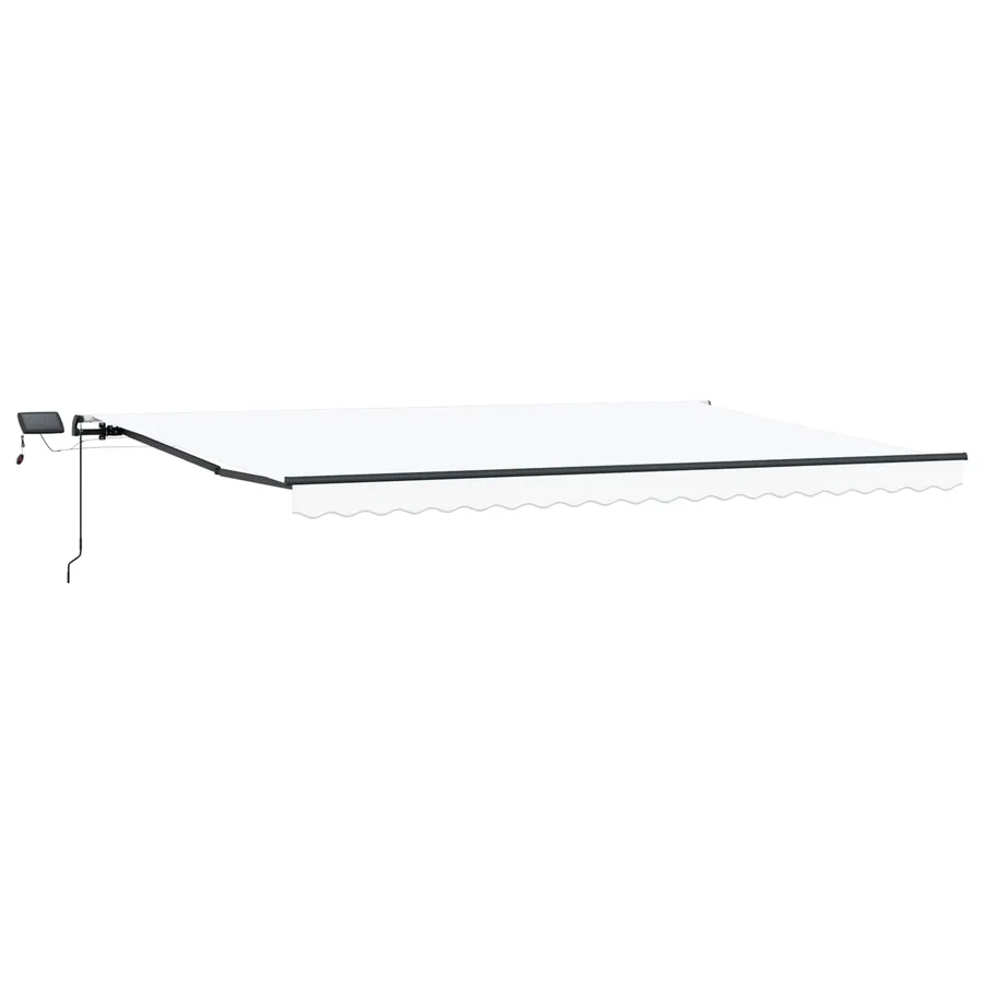 Auvent rétractable Blanc 500 × 350 cm Tissu et Aluminium - 2