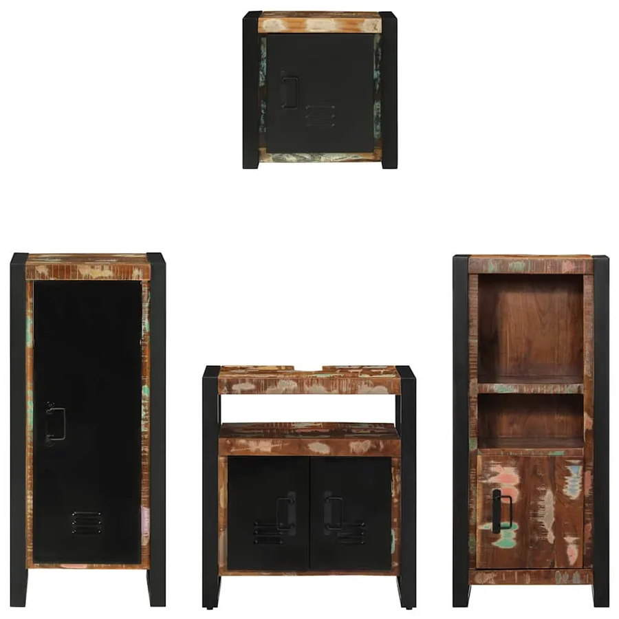 Ensemble de mobilier de salle de bain 4 pcs Bois Recyclé Solide - 8