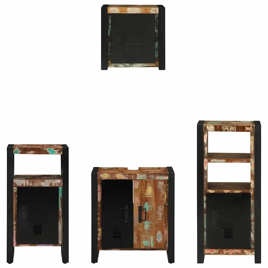 Ensemble de mobilier de salle de bain 4 pcs Bois Recyclé Solide - 8