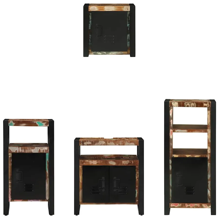 Ensemble de mobilier de salle de bain 4 pcs Bois Recyclé Solide - 8