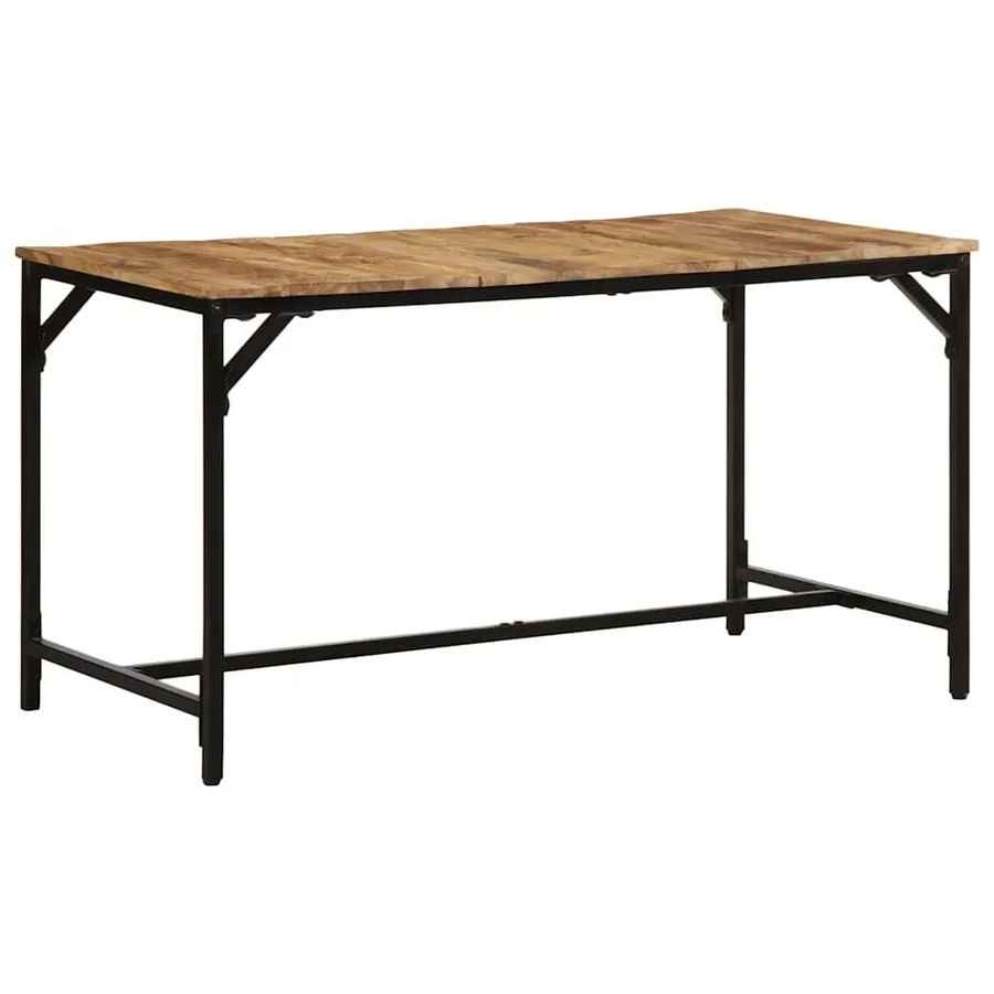 Table à manger 140x70x75 cm bois de manguier massif brut