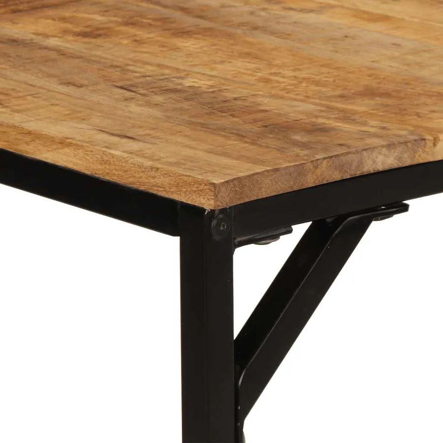 Table à manger 140x70x75 cm bois de manguier massif brut - 5