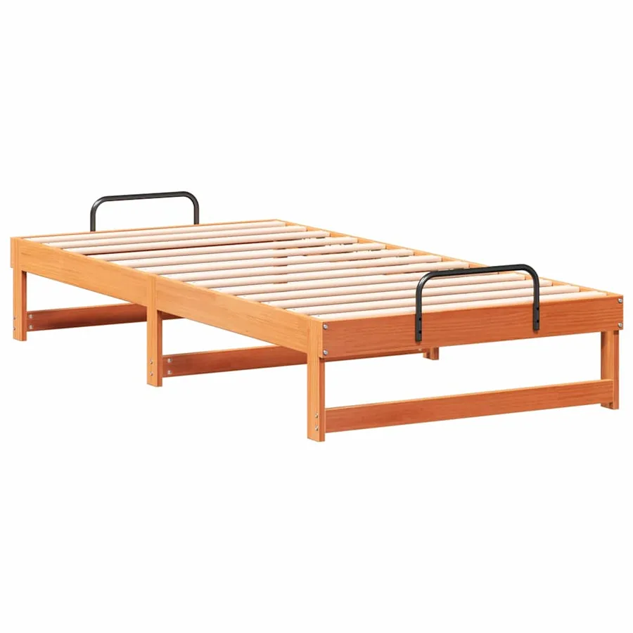 Cadre de lit Marron 90 x 200 cm Pin massif - 7