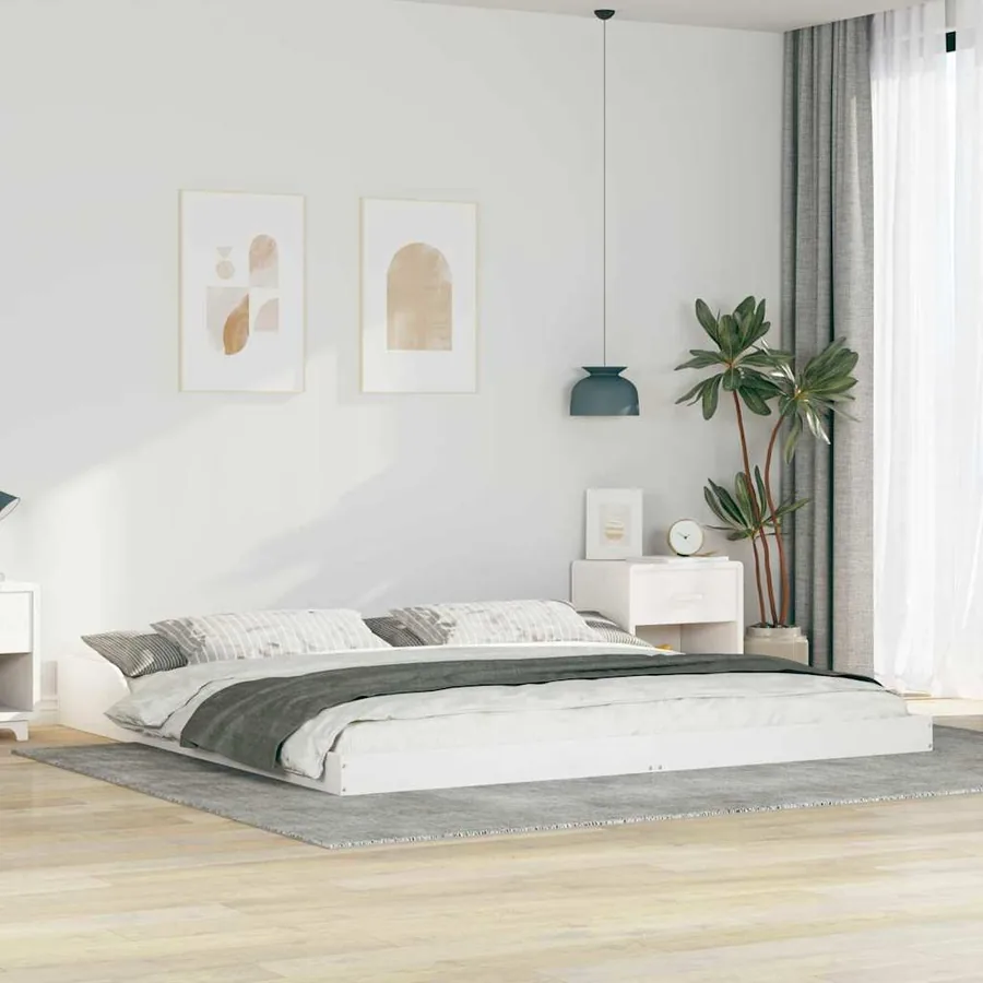 Cadre de lit Blanc 180 x 210 cm Pin massif
