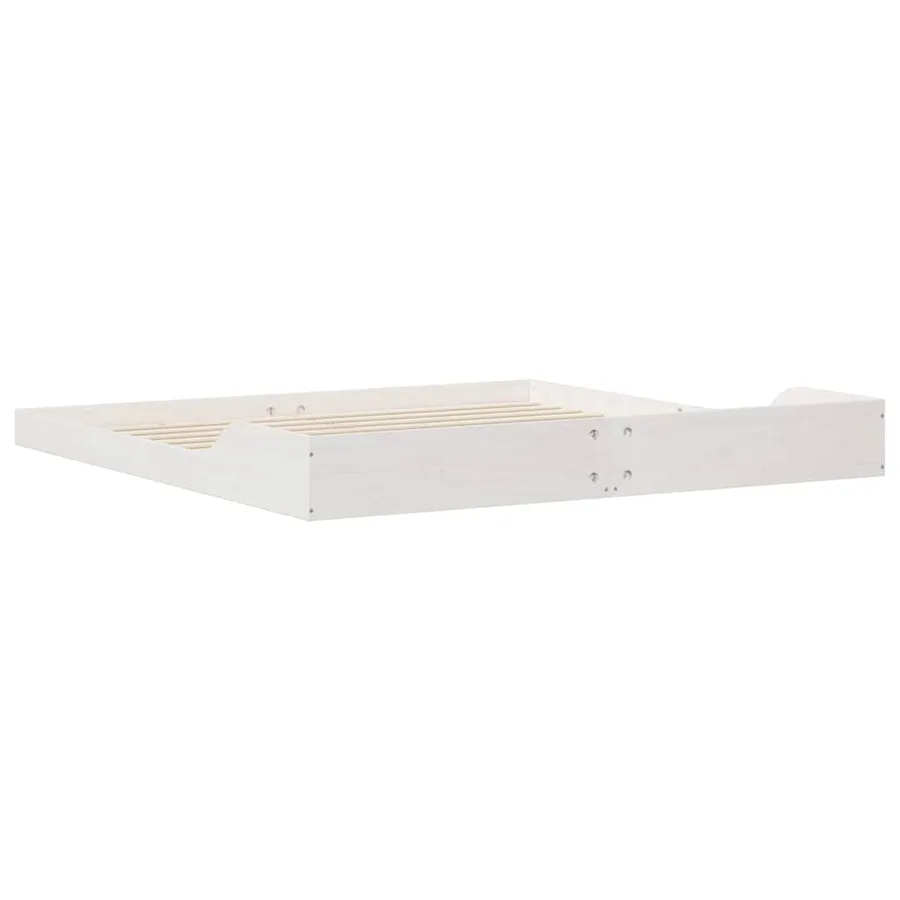 Cadre de lit Blanc 180 x 210 cm Pin massif - 7