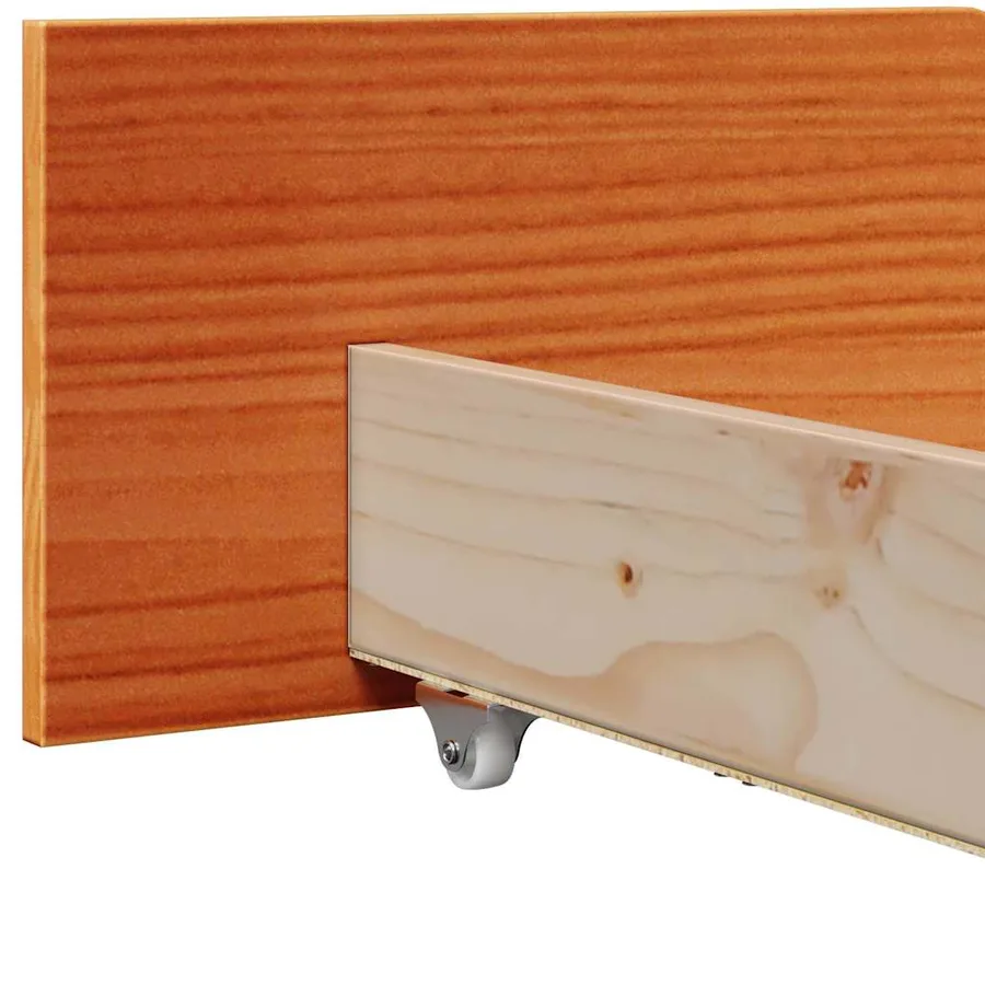 Cadre de lit avec tête de lit Brun cire 100 x 200 cm Pin massif - 12