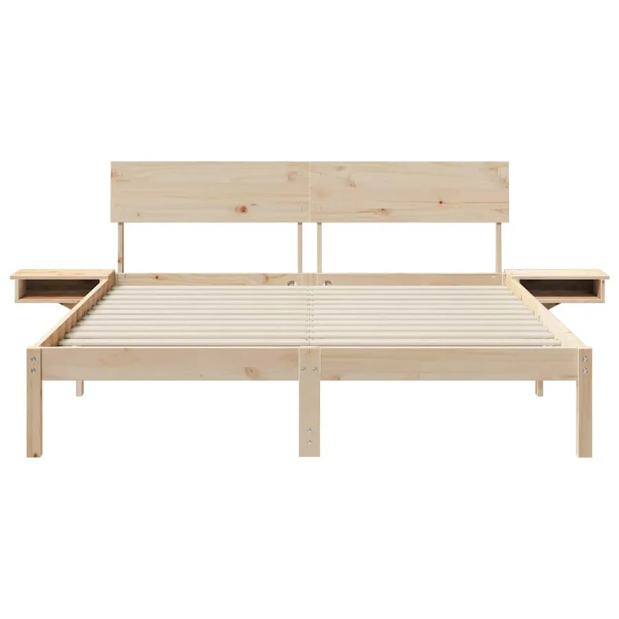 Cadre de lit avec tête de lit Marron 150 x 200 cm Pin massif - 5
