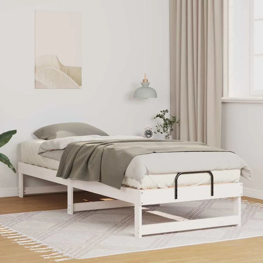 Cadre de lit Blanc 80 x 210 cm Pin massif