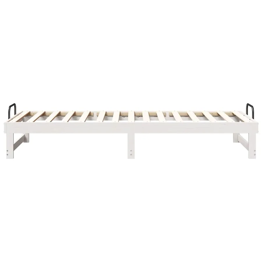 Cadre de lit Blanc 80 x 210 cm Pin massif - 6