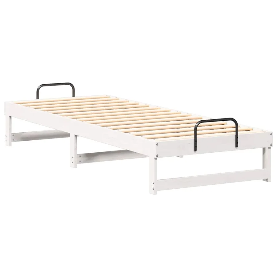 Cadre de lit Blanc 80 x 210 cm Pin massif - 7