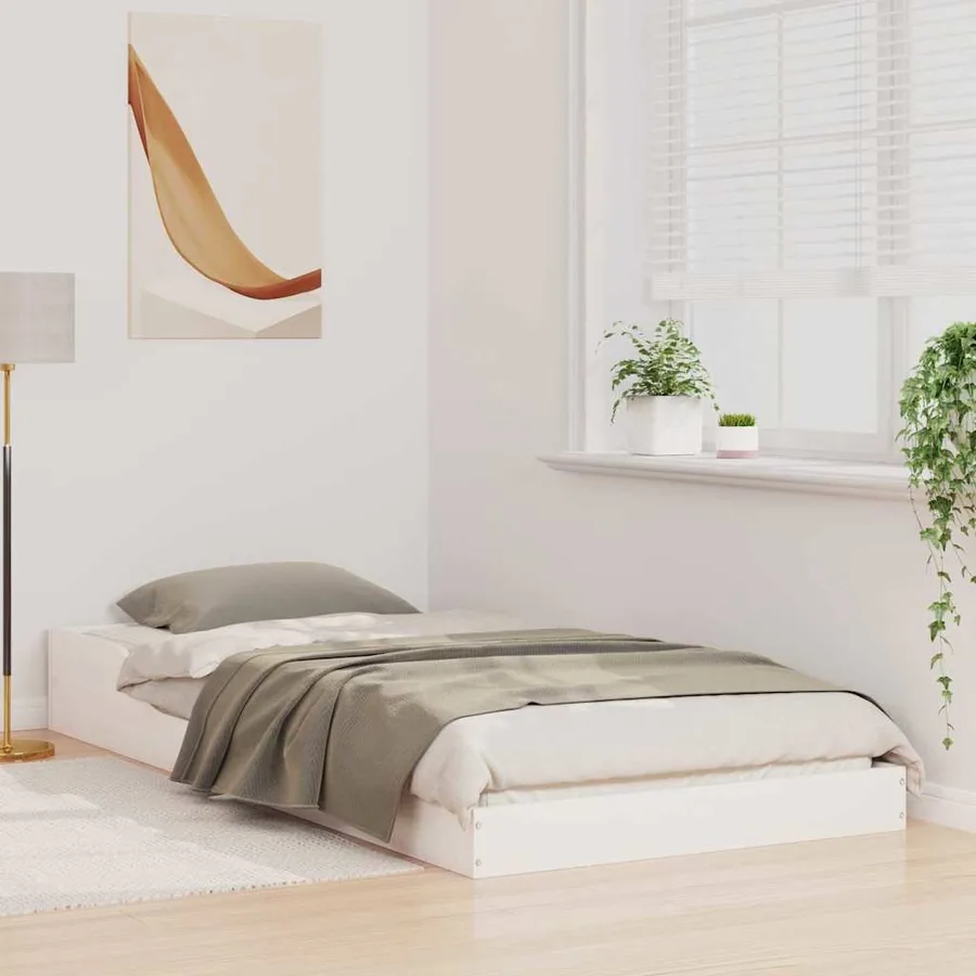 Cadre de lit Blanc 80 x 210 cm Pin massif - 4