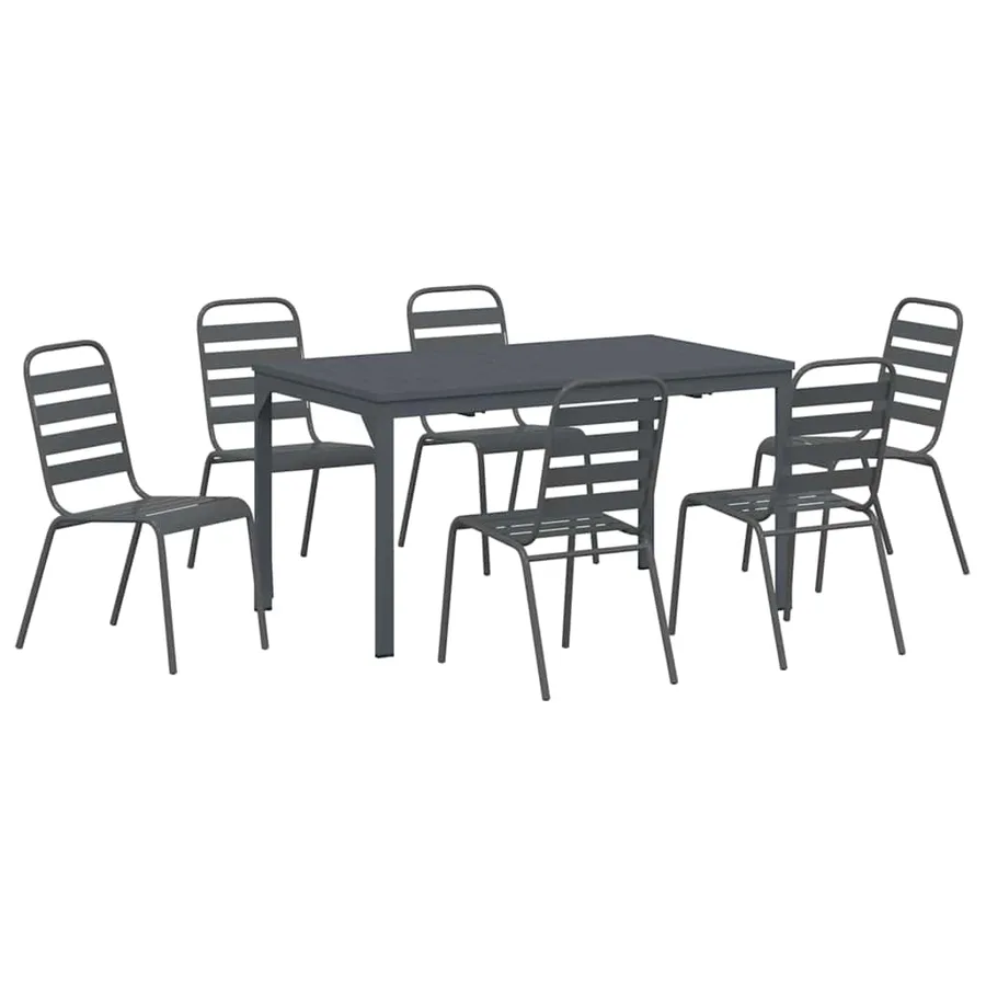 Ensemble de salle à manger pour jardin 7 pcs Anthracite - 2