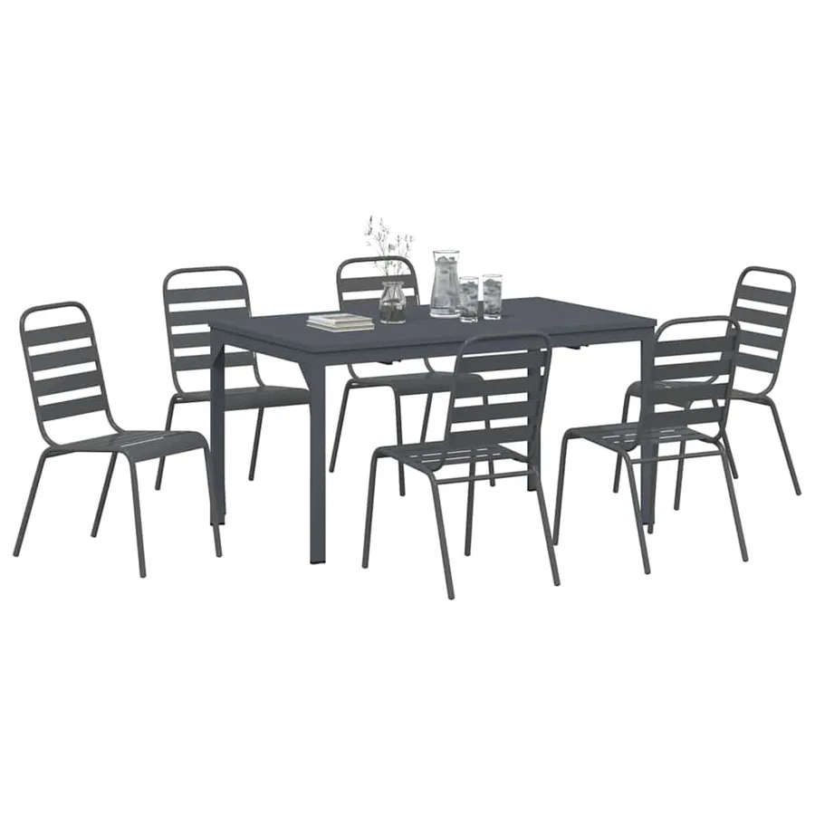 Ensemble de salle à manger pour jardin 7 pcs Anthracite - 3