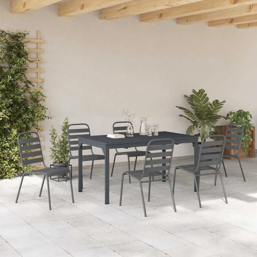 Ensemble de salle à manger pour jardin 7 pcs Anthracite - 4