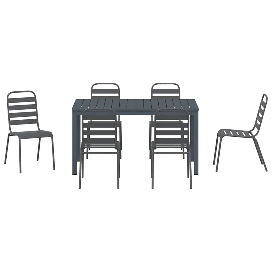 Ensemble de salle à manger pour jardin 7 pcs Anthracite - 7