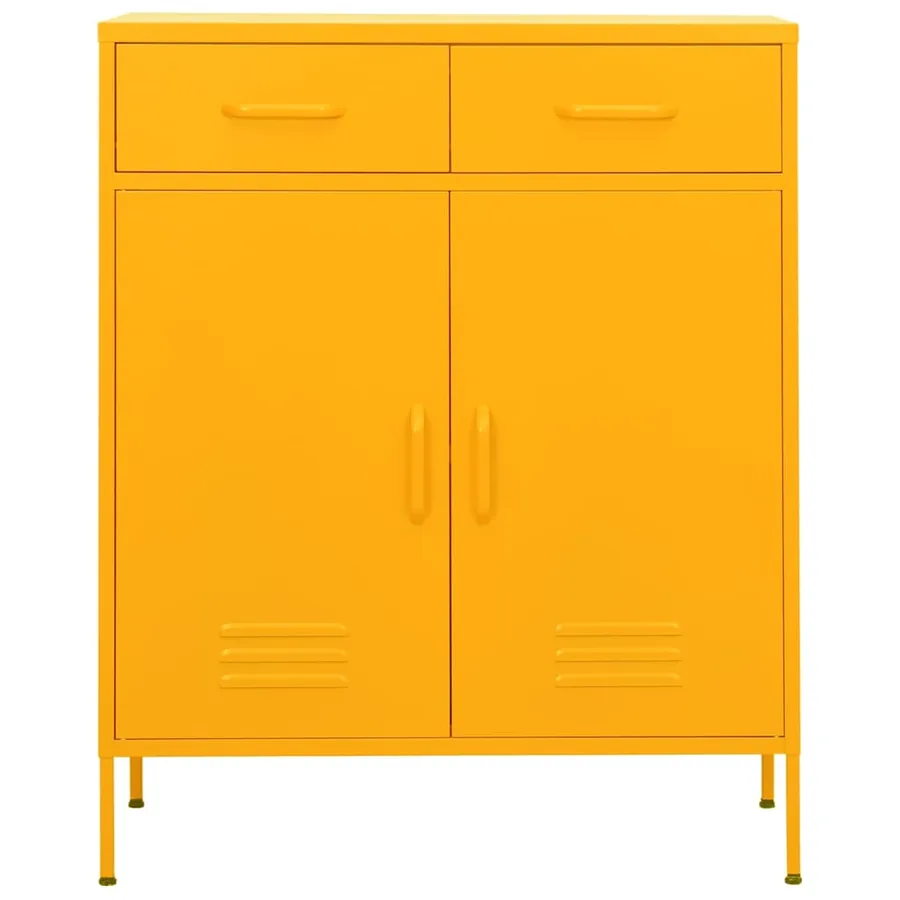 Armoire de rangement Jaune moutarde 80x35x101,5 cm Acier - 2