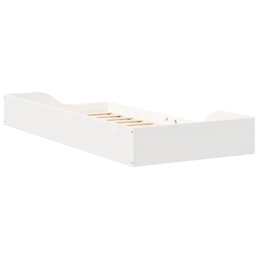 Cadre de lit Blanc 100 x 200 cm Pin massif - 7