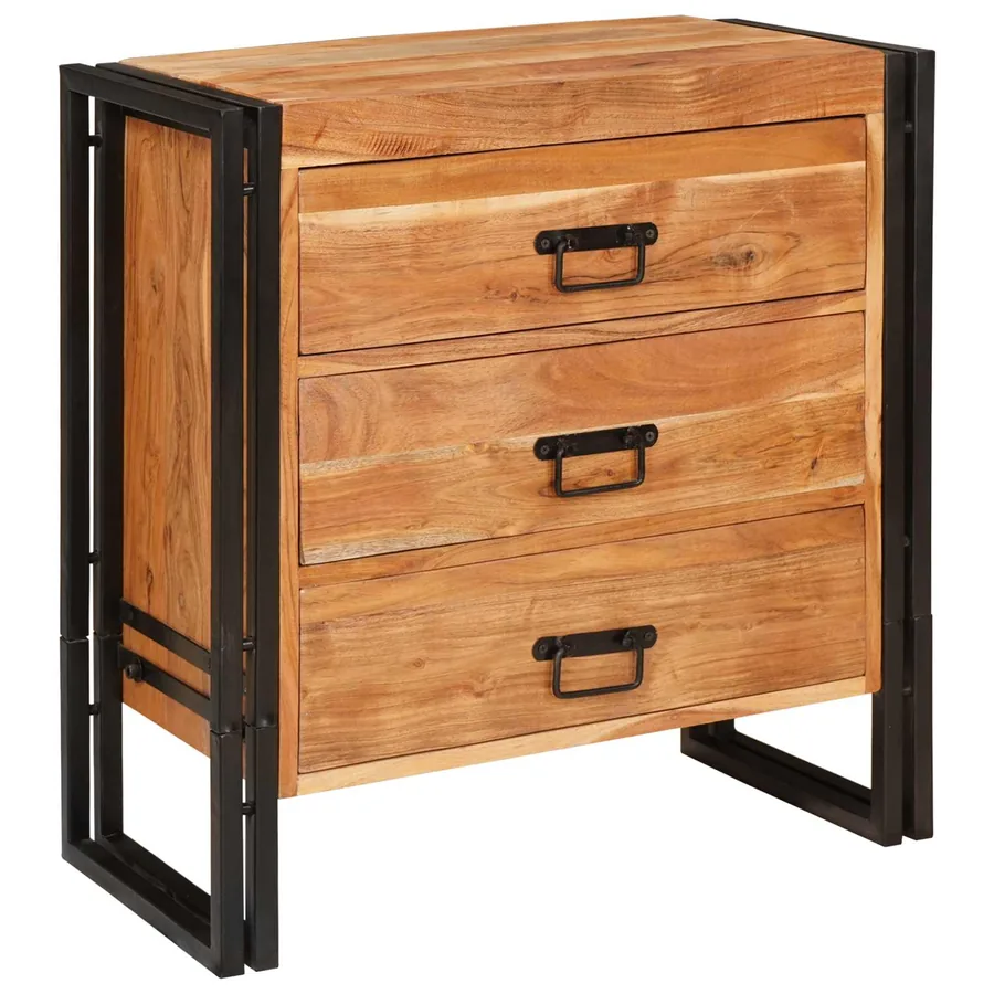 Buffet avec tiroir Marron 66 x 33 x 70 cm Bois d'Acacia Massif