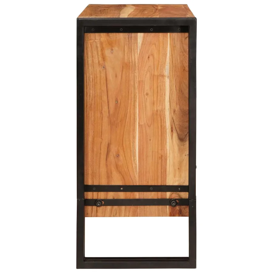 Buffet avec tiroir Marron 66 x 33 x 70 cm Bois d'Acacia Massif - 5