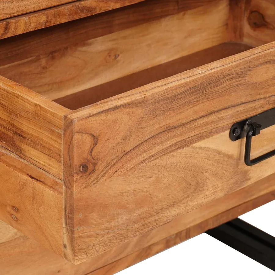 Buffet avec tiroir Marron 66 x 33 x 70 cm Bois d'Acacia Massif - 8