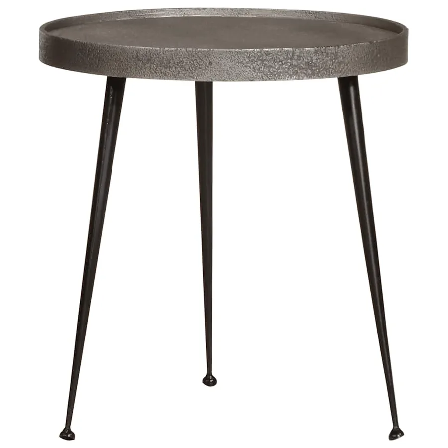 Table basse 2 pcs en bois composite argenté - 4
