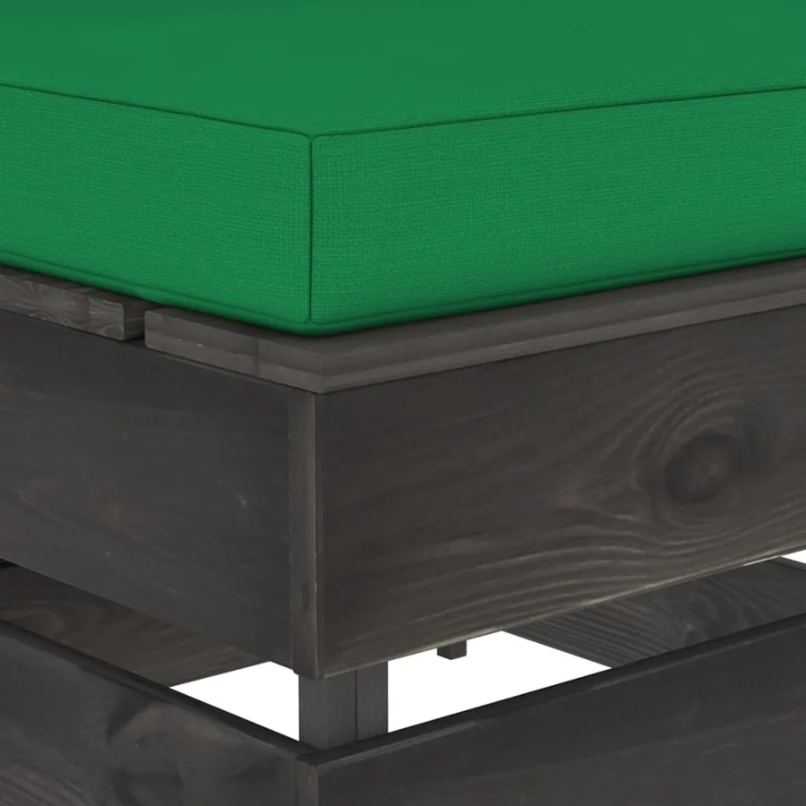 Canapé central sectionnel avec coussins Bois imprégné de gris - 5