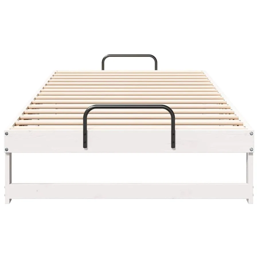 Cadre de lit Blanc 100 x 210 cm Pin massif - 5