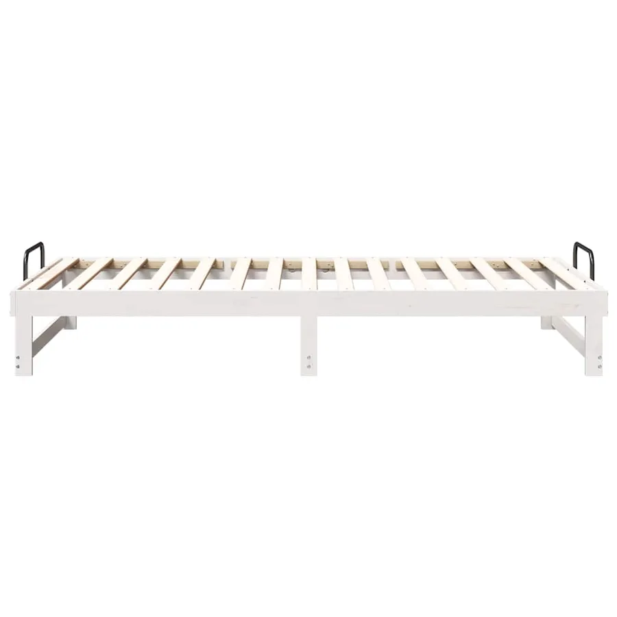 Cadre de lit Blanc 100 x 210 cm Pin massif - 6