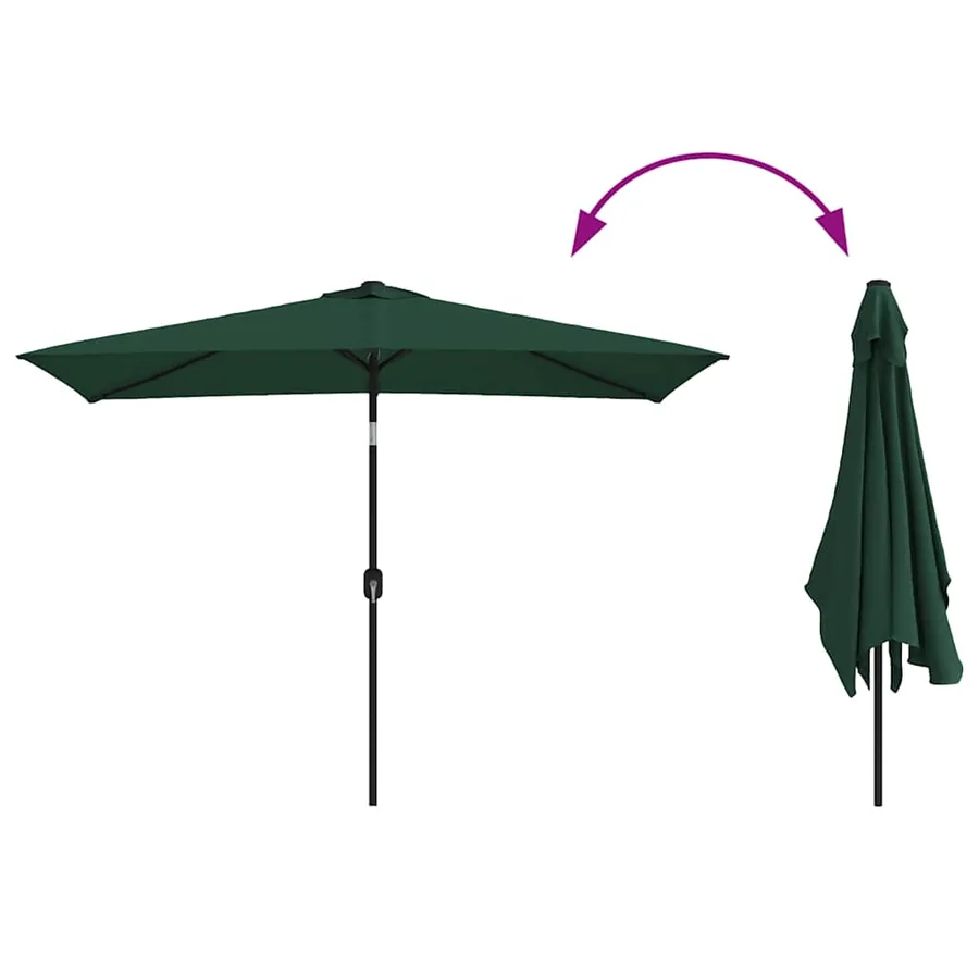 Parasol 200 x 300 cm Vert Rectangulaire - 6