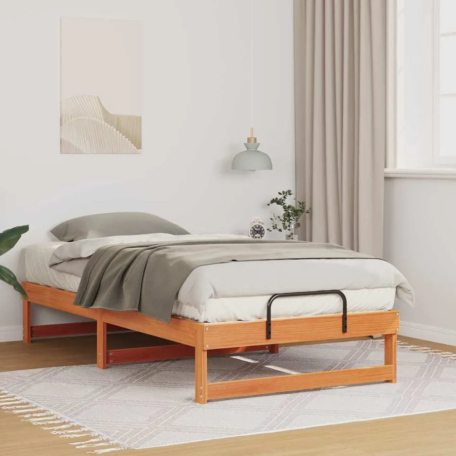 Cadre de lit Marron 90 x 190 cm Pin massif