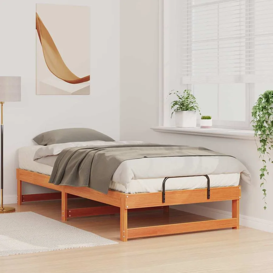 Cadre de lit Marron 90 x 190 cm Pin massif - 3