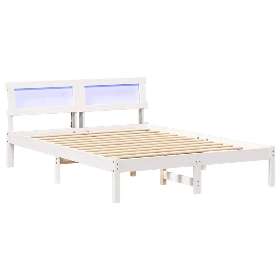 Cadre de lit avec tête de lit Blanc 120 x 190 cm Pin massif - 2