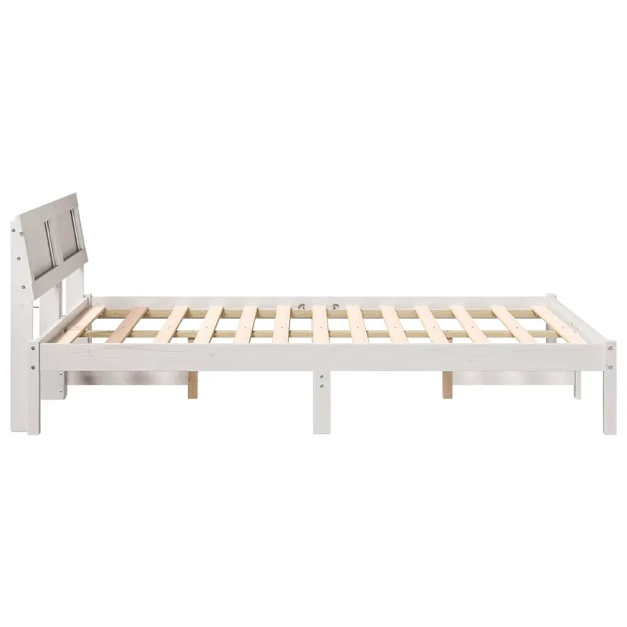 Cadre de lit avec tête de lit Blanc 120 x 190 cm Pin massif - 6