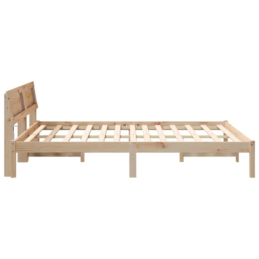 Cadre de lit avec tête de lit Marron 160 x 200 cm Pin massif - 6
