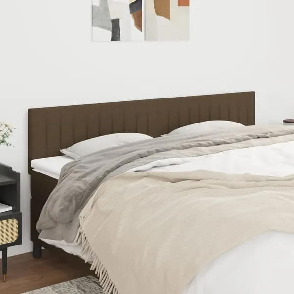 Têtes de lit Marron foncé 200 x 5 x 78/88 cm Tissu