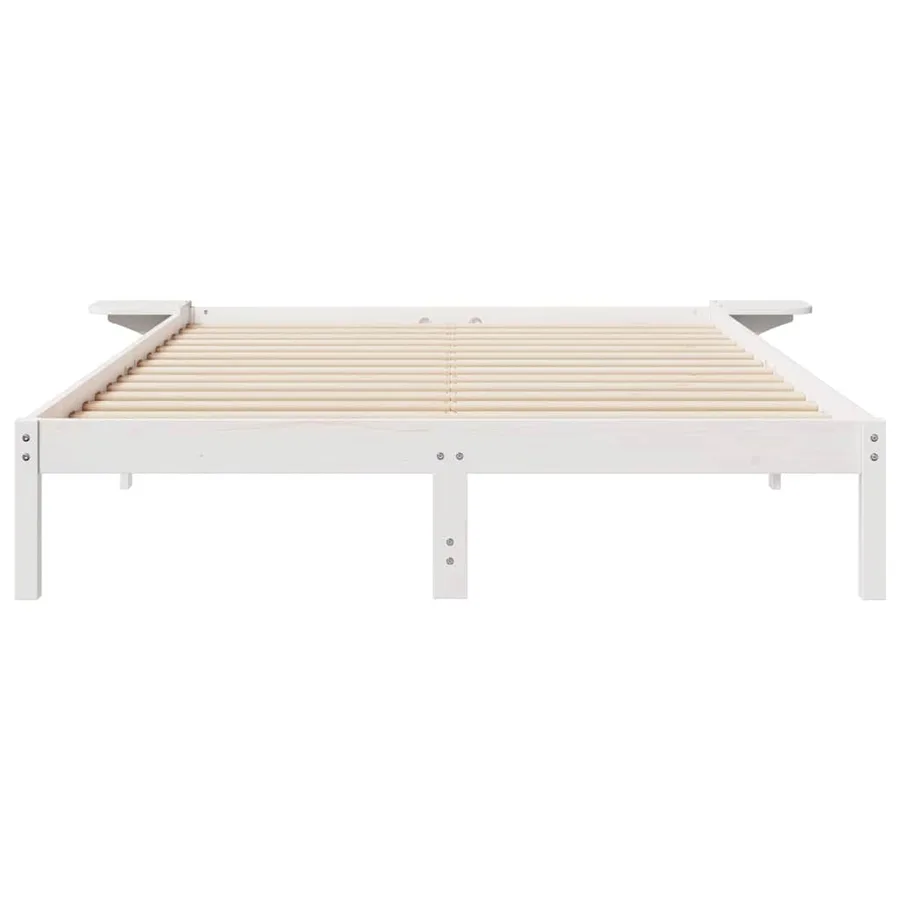 Cadre de lit avec tables de chevet Blanc 140 x 220 cm - 5