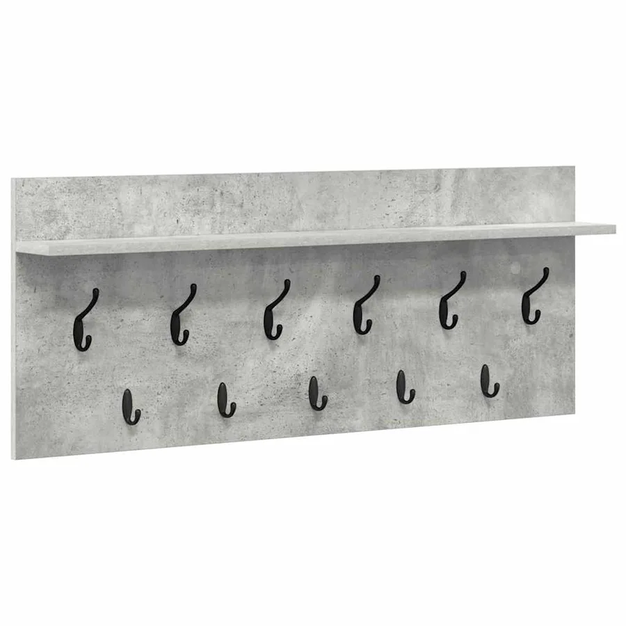 Porte-manteau mural avec étagère Gris béton 100 x 40 x 12 cm - 2