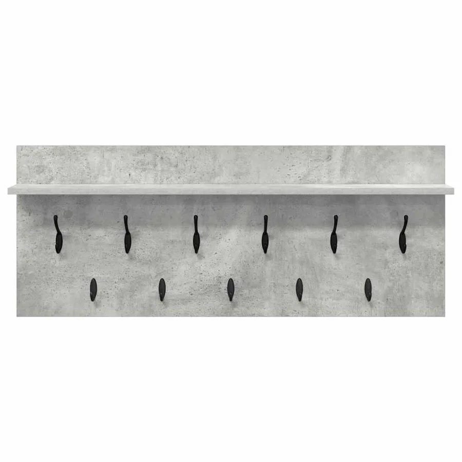 Porte-manteau mural avec étagère Gris béton 100 x 40 x 12 cm - 5