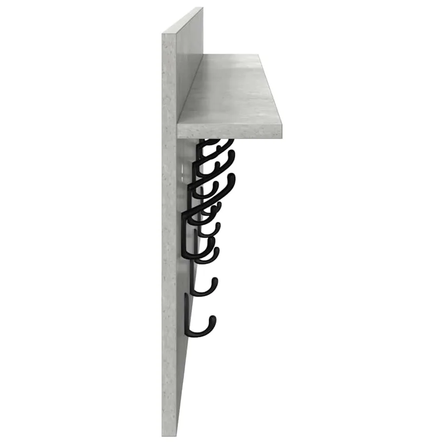 Porte-manteau mural avec étagère Gris béton 100 x 40 x 12 cm - 6
