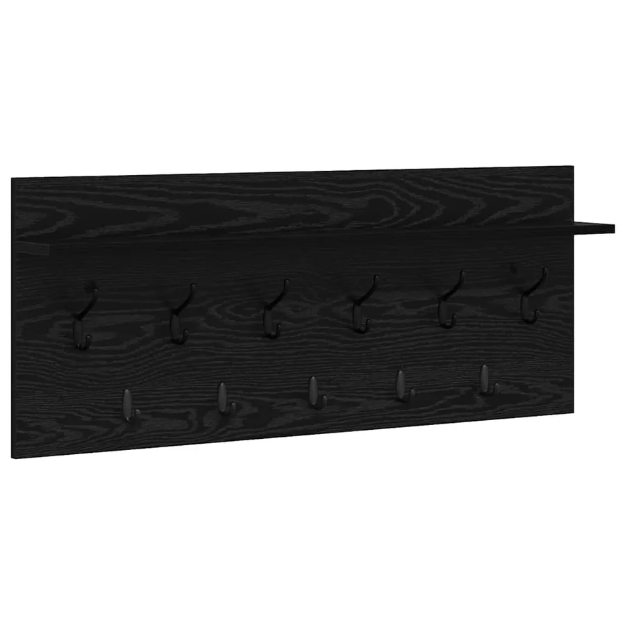 Porte-manteau mural avec étagère Chêne noir 100 x 40 x 12 cm - 2