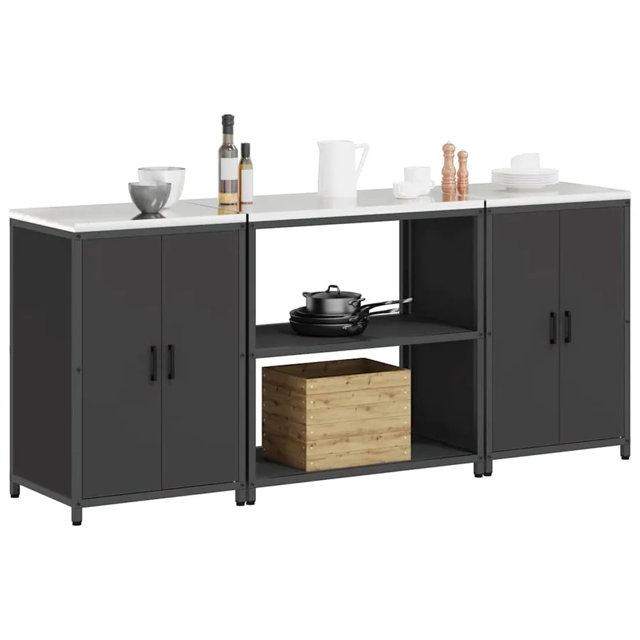 Ensemble de rangement cuisine HATTEM 3 pcs Noir - 3