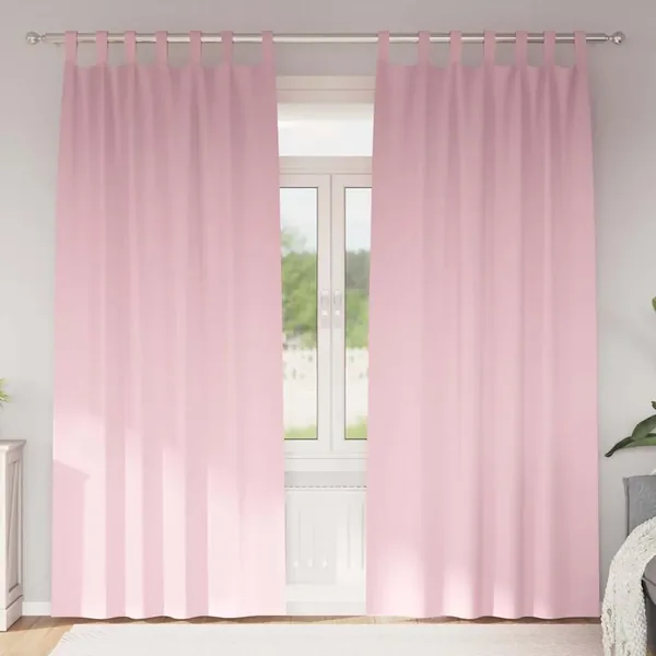 Rideaux occultants avec anneaux 2 pcs Rose bébé 245 x 140 cm