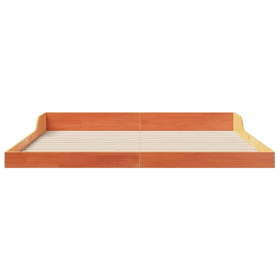 Cadre de lit Brun cire 180 x 200 cm Pin massif - 5