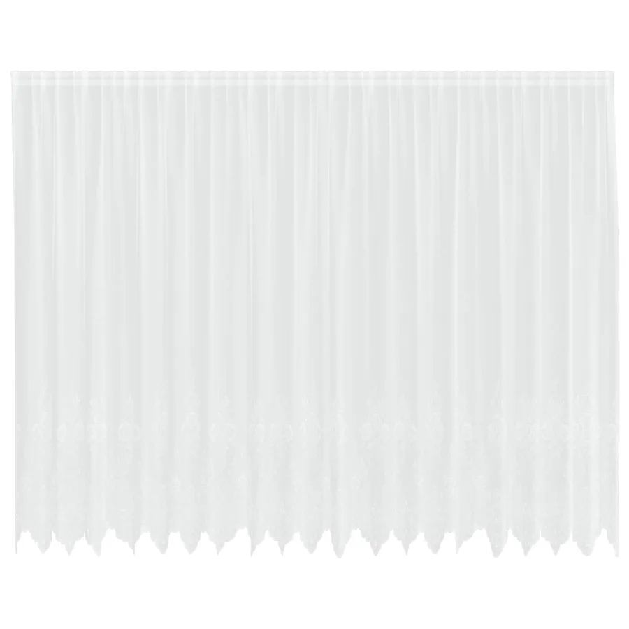 Rideau en Dentelle Floral Blanc 220 x 500 cm Polyester - 2