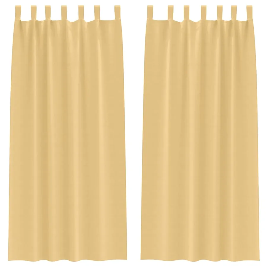 Rideaux occultants avec anneaux 2 pcs Beige 260 x 140 cm - 2