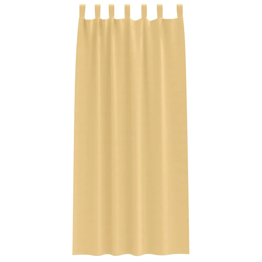Rideaux occultants avec anneaux 2 pcs Beige 260 x 140 cm - 4